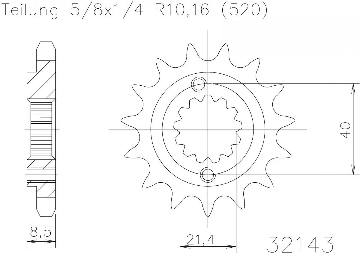 Esjot Sprocket Front 14T - 520