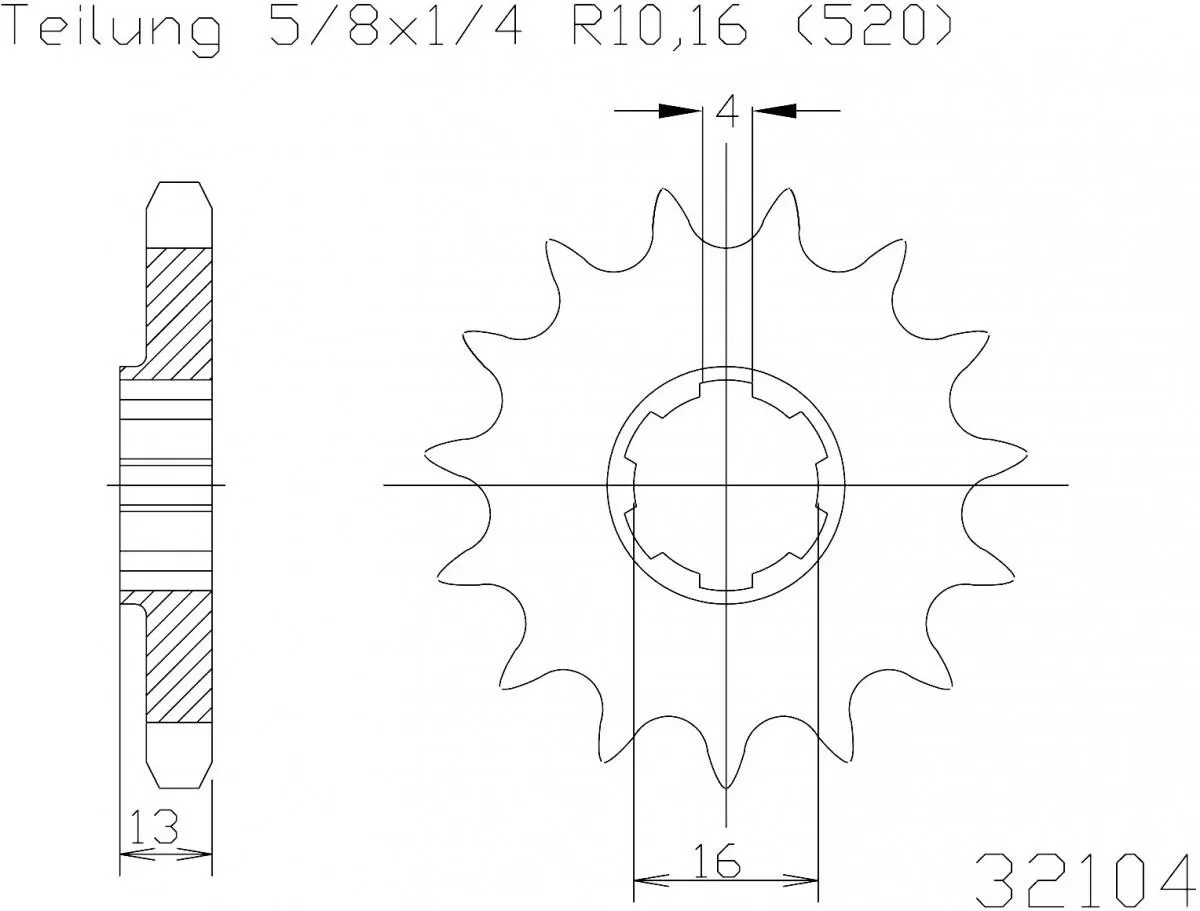 Esjot Sprocket Front 13T - 520