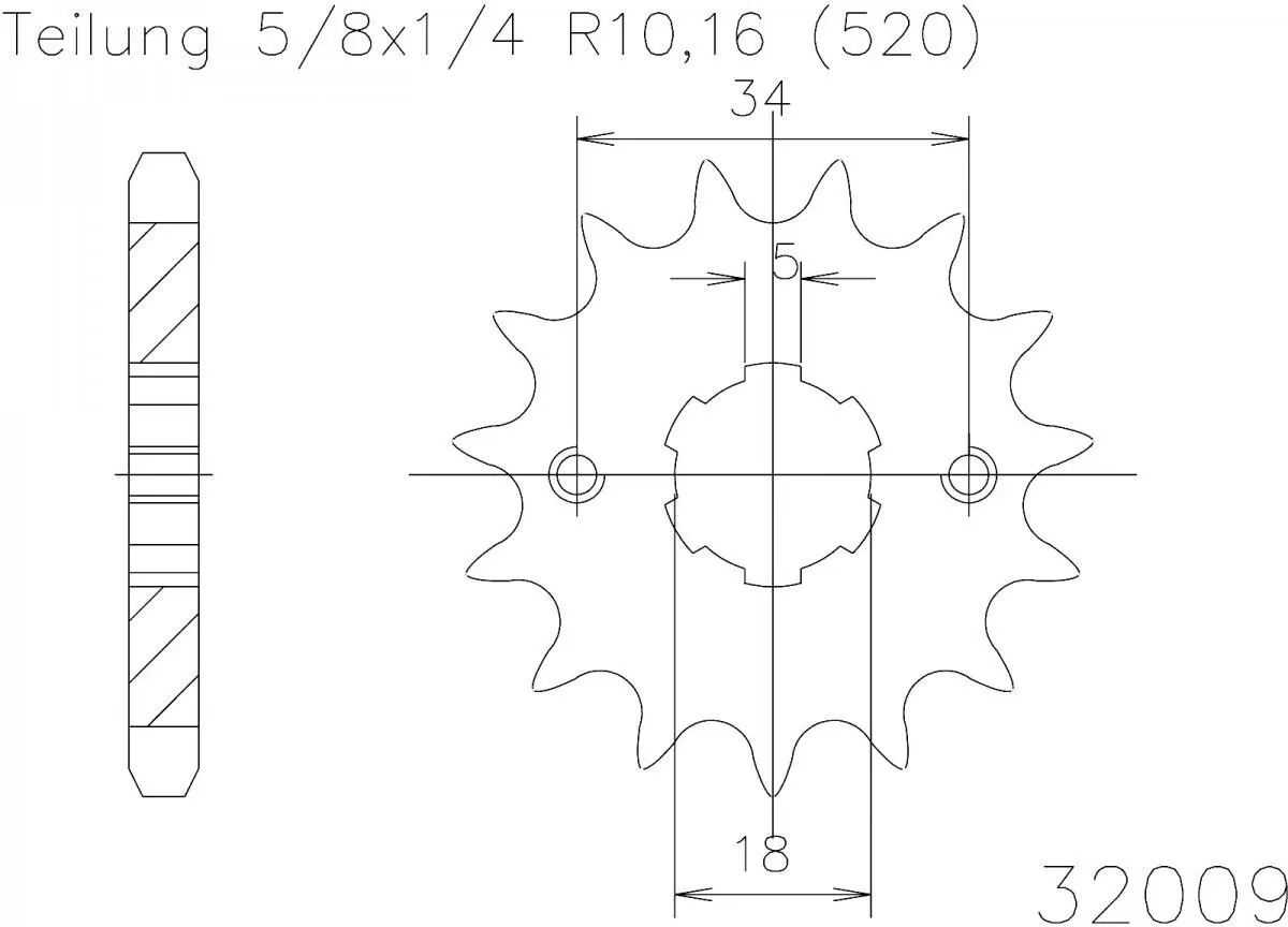 Esjot Sprocket Front 16T - 520