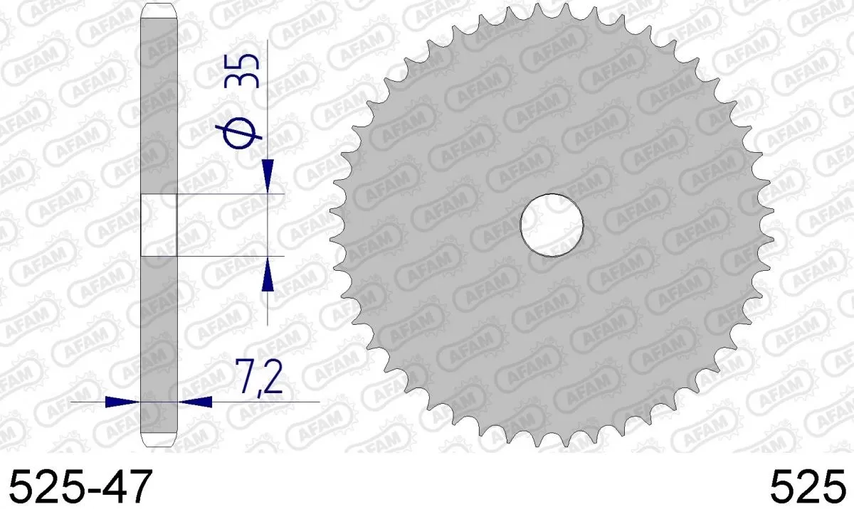 AFAM Sprocket Rear Aluminium - Blank - 525