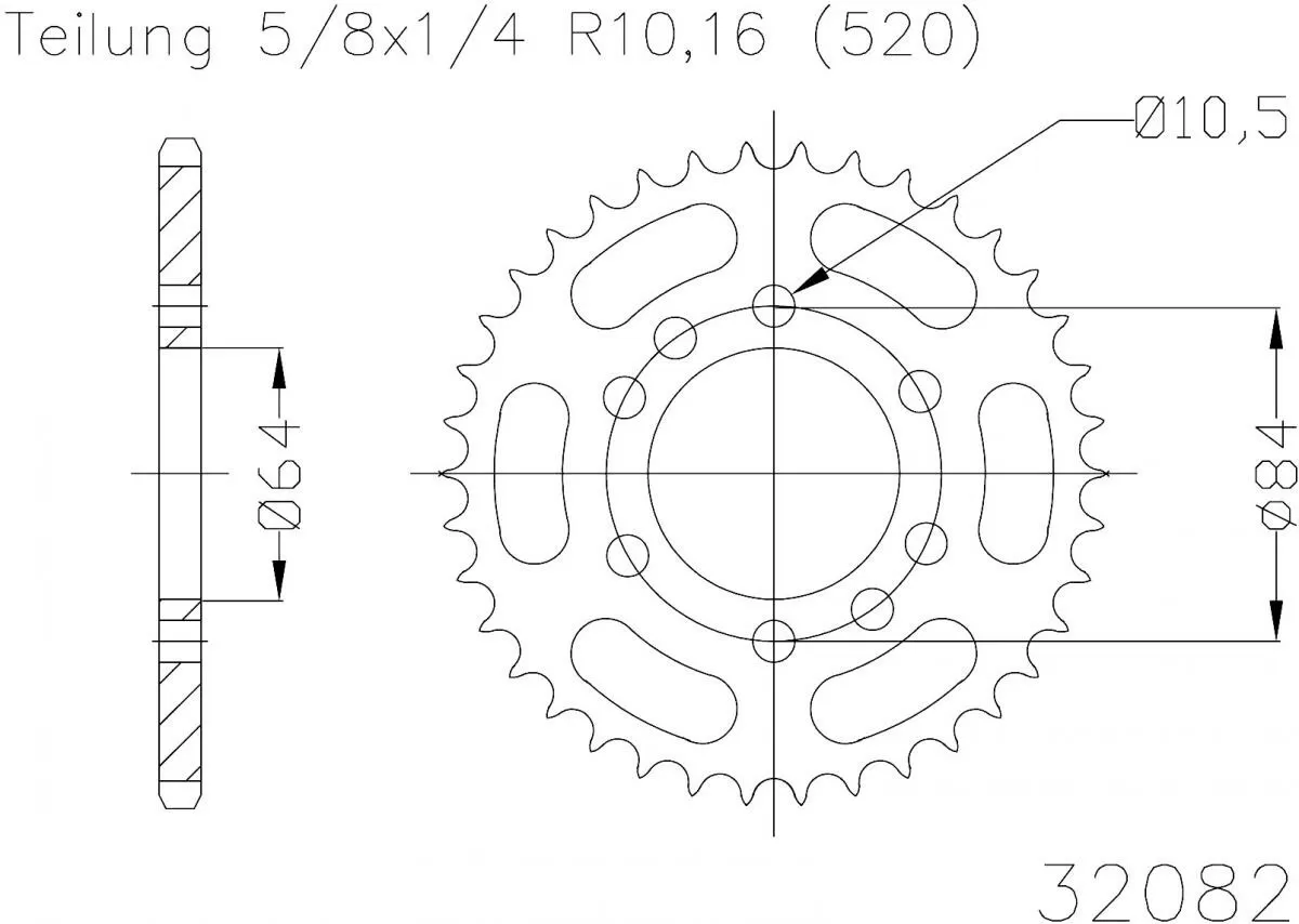 Esjot Sprocket Rear Steel 35T - 520