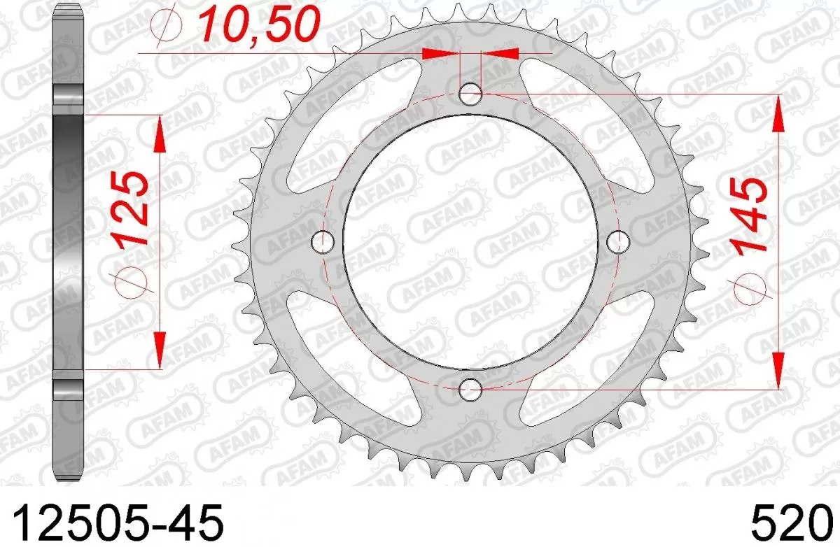 AFAM Sprocket Rear Steel 45T - 520