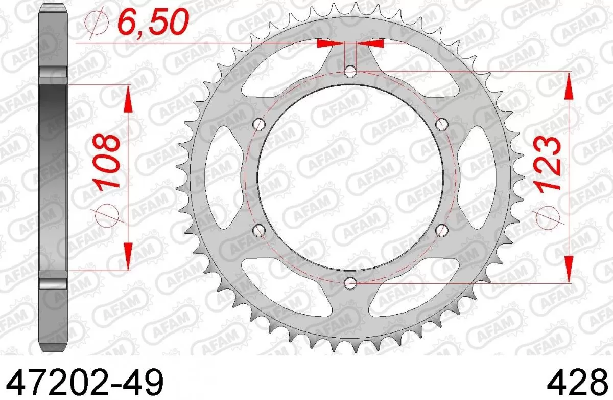 AFAM Sprocket Rear Steel 49T - 428