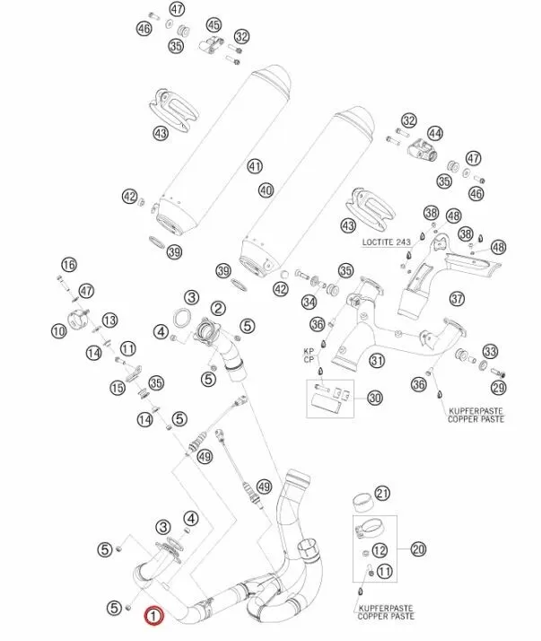 KTM Exhaust Manifold 990 SM-T/SM-R