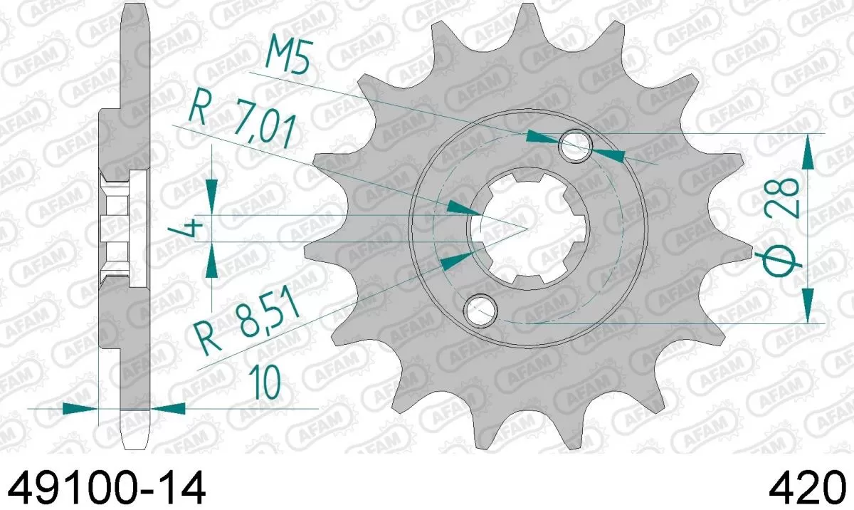 AFAM Sprocket Front 14T - 420