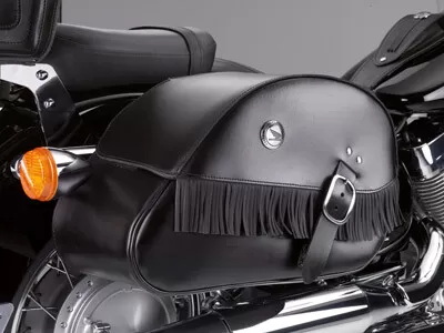 Honda Leather Saddlebag Set (18L Fringed)