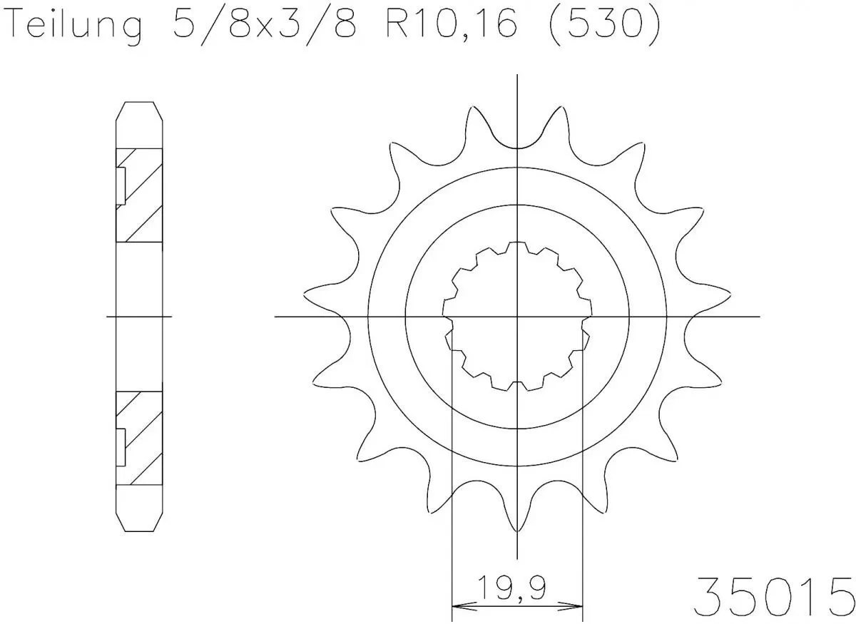 Esjot Sprocket Front 15T - 530