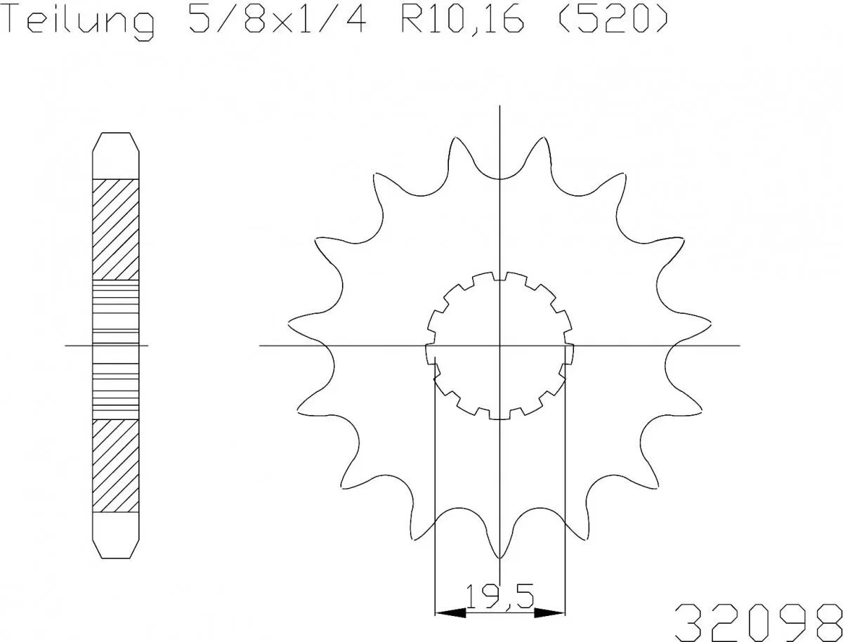 Esjot Sprocket Front 13T - 520
