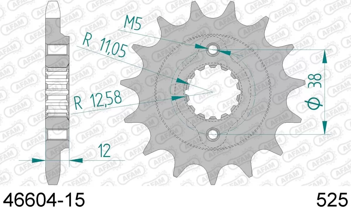 AFAM Sprocket Front 15T - 525