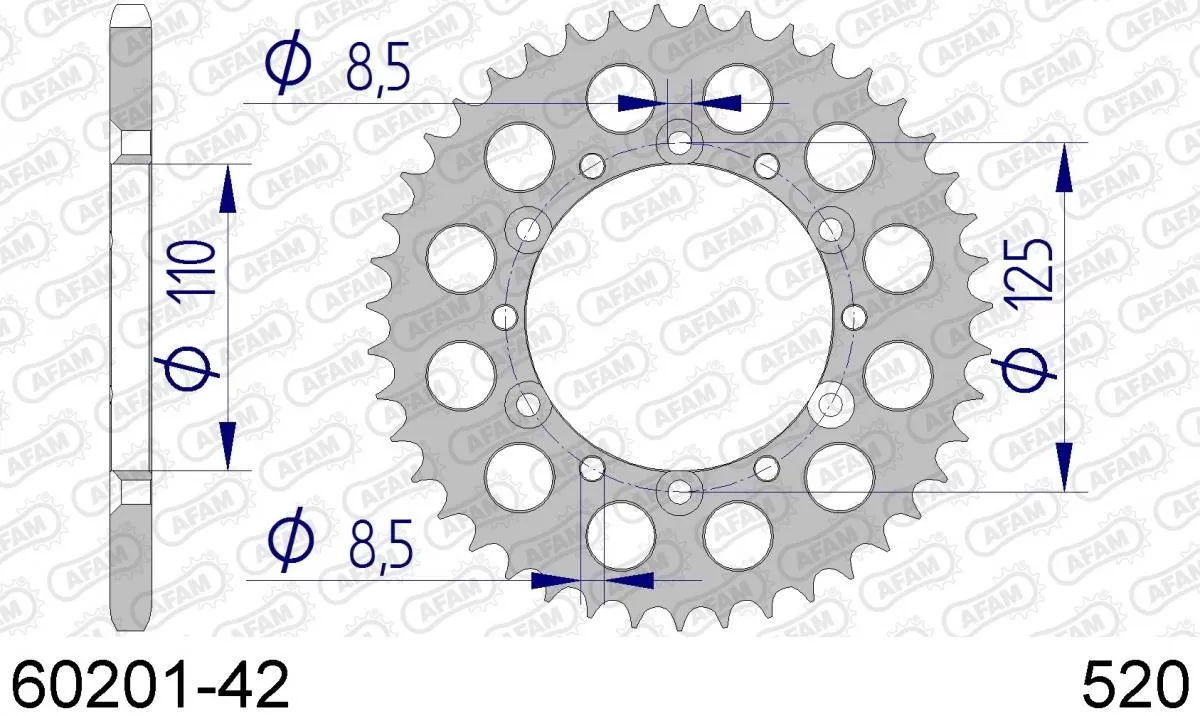 AFAM Sprocket Rear Aluminium 42T - 520