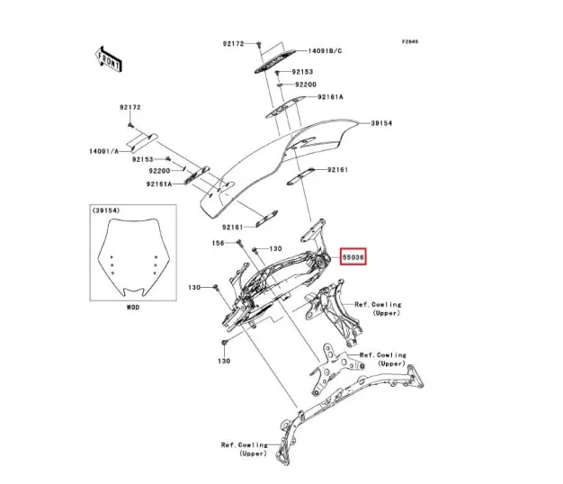 Kawasaki Windshield Assy ZG1400CAF