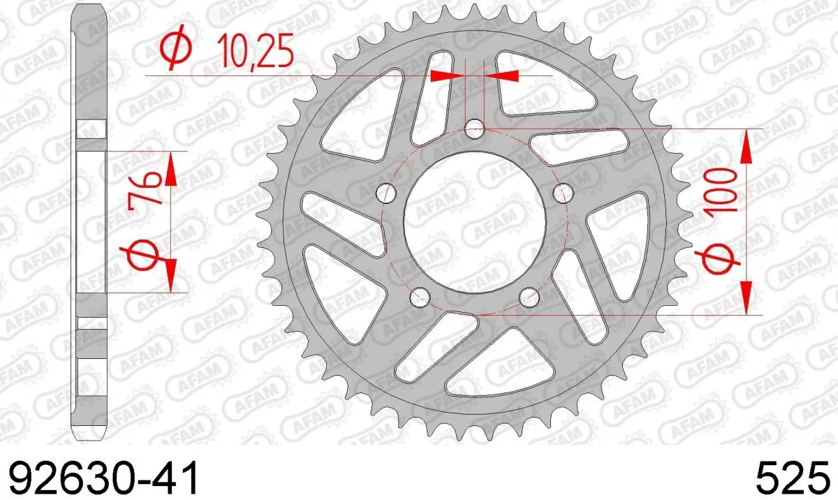 AFAM Sprocket Rear Steel 41T - 525