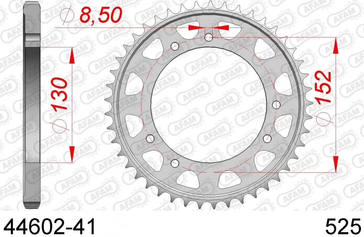 AFAM Sprocket Rear Steel 41T - 525