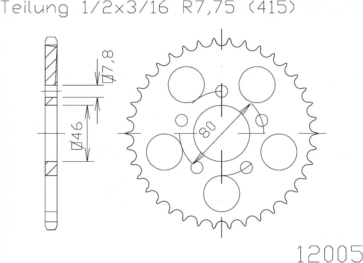 Esjot Sprocket Rear Steel 40T - 415