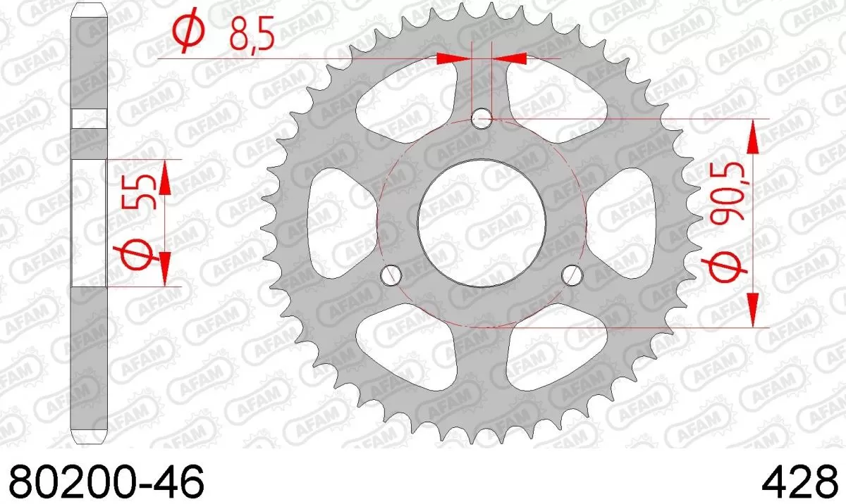 AFAM Sprocket Rear Steel 46T - 428