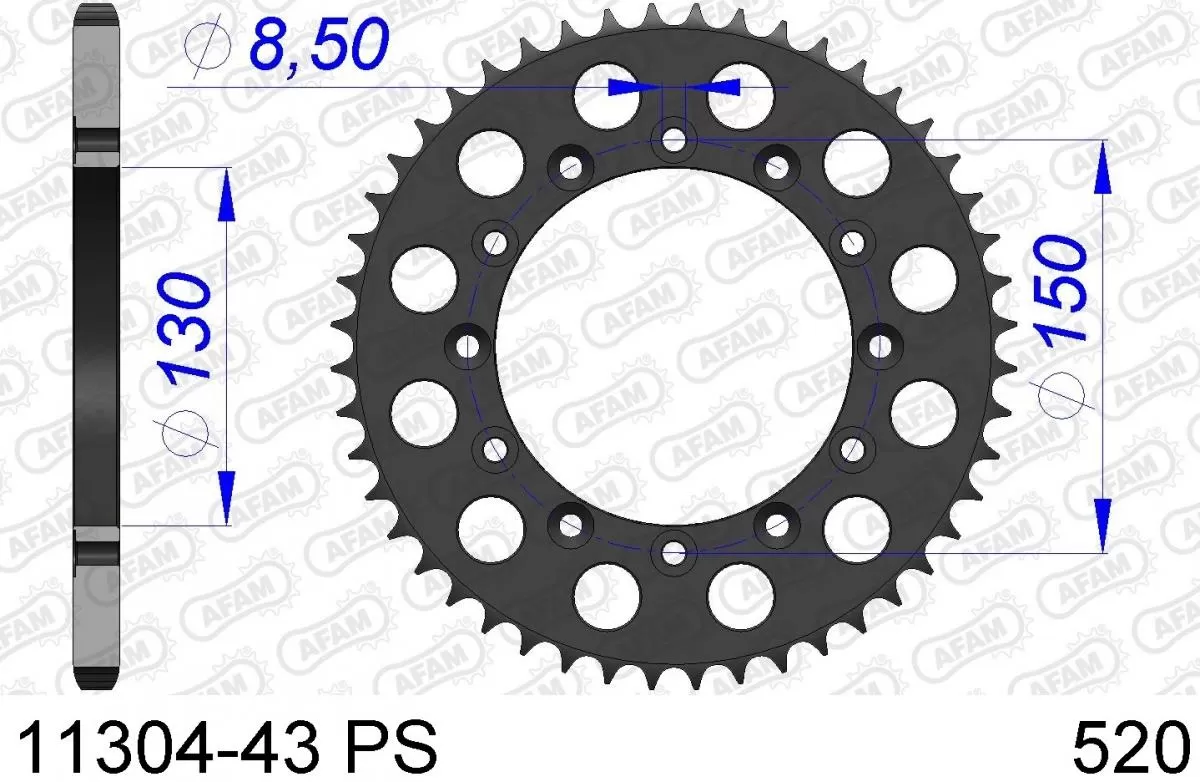 AFAM Sprocket Rear Aluminium 43T PS - 520