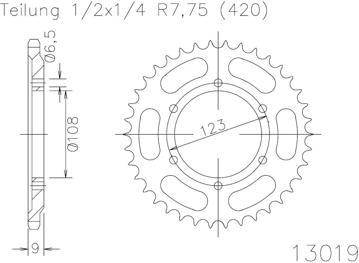 Esjot Sprocket Rear Steel 52T - 420