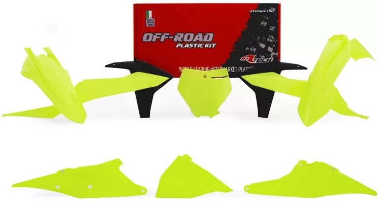 Rtech 6-Piece Plastics Kit with Airbox KTM Neon Yellow