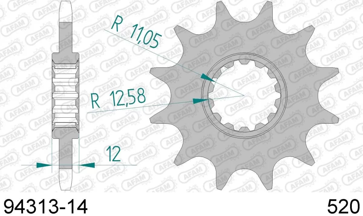 AFAM Sprocket Front 14T - 520