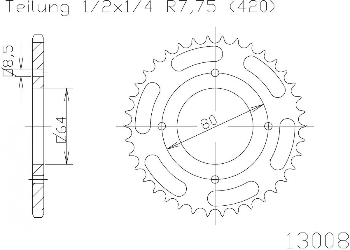 Esjot Sprocket Rear Steel 35T - 420