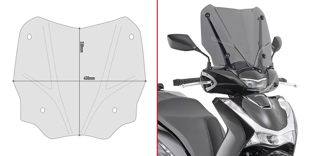 GIVI D1181S Tinted Windshield Honda SH 125-150-350 