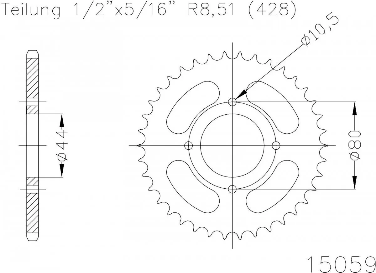 Esjot Sprocket Rear Steel 28T - 428