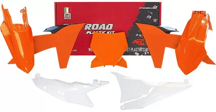 Rtech Plastic Kit KTM SX 125/250/300 '23 White/Orange/Black