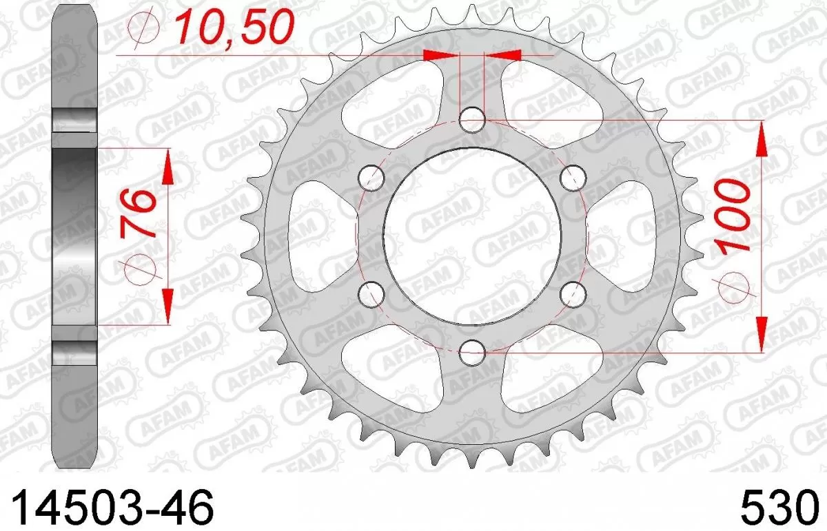 AFAM Sprocket Rear Steel 46T - 530