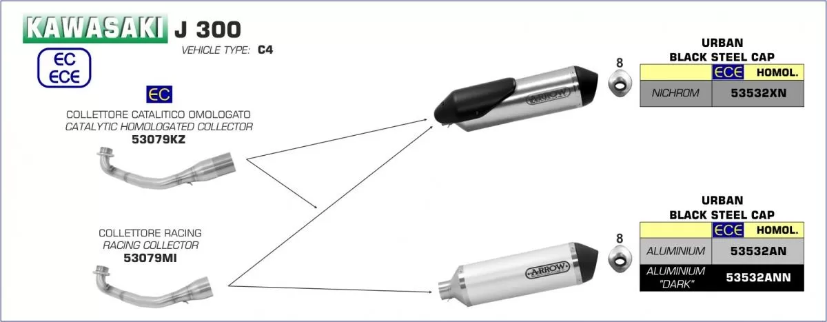 Arrow Exhaust Header Pipe 53079KZ