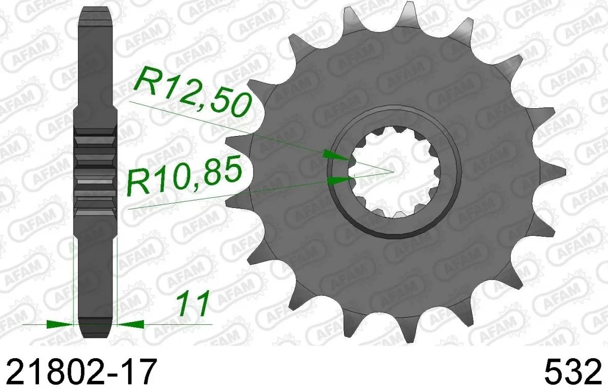 AFAM Sprocket Front 17T - 532