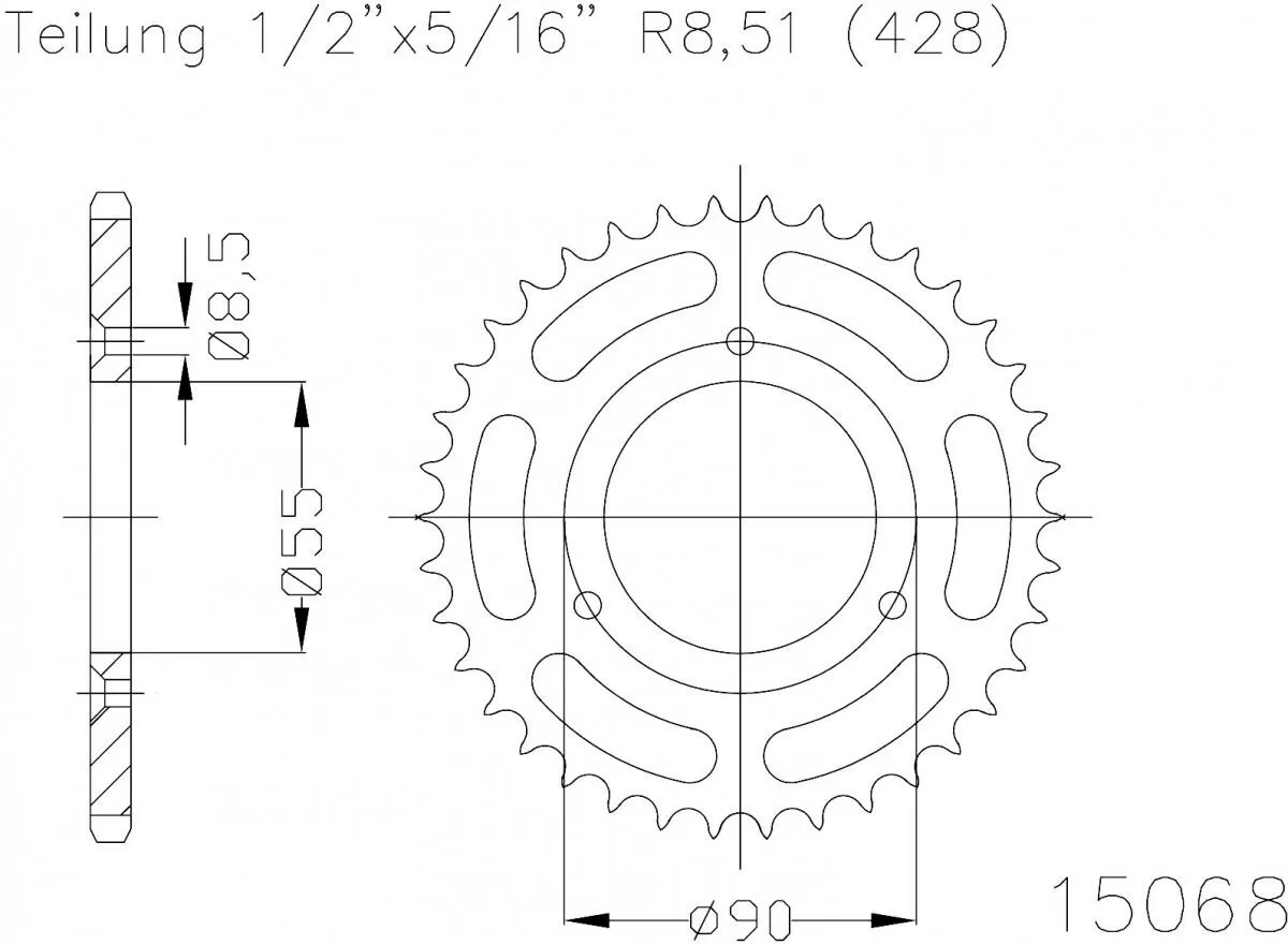 Esjot Sprocket Rear Steel 46T - 428