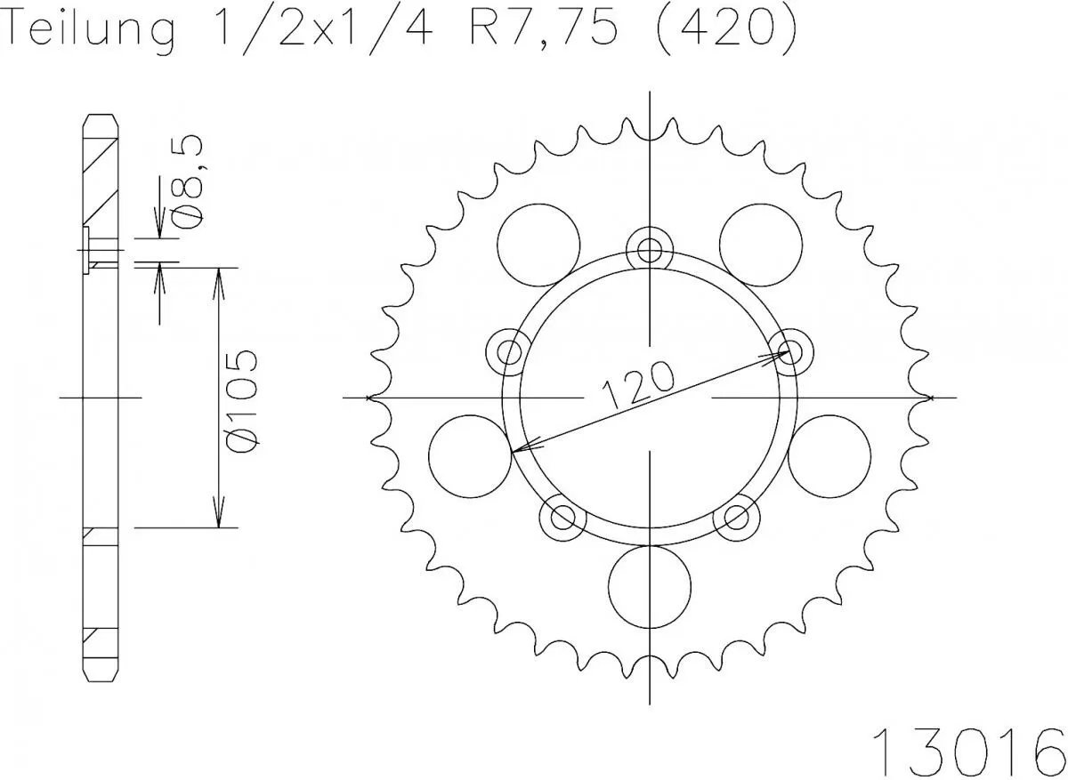 Esjot Sprocket Rear Steel 50T - 420