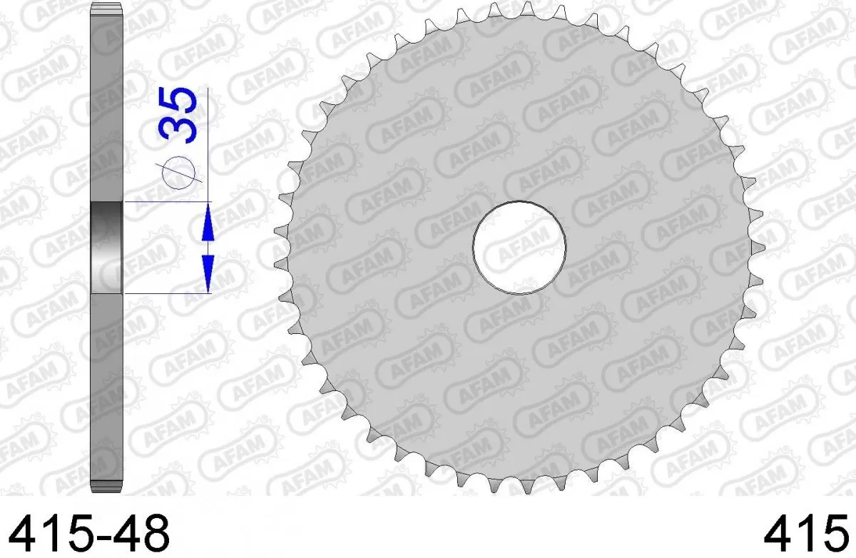 AFAM Sprocket Rear Aluminium - Blank - 415