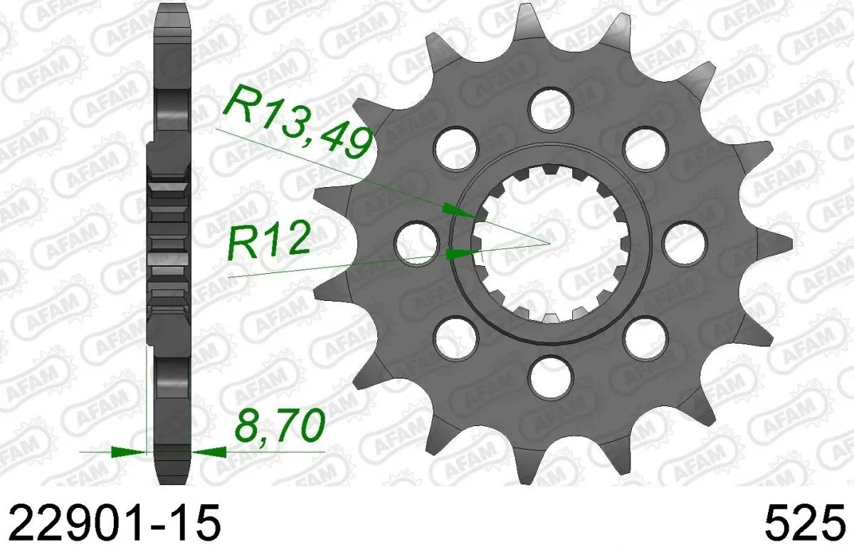AFAM Sprocket Front 15T - 525