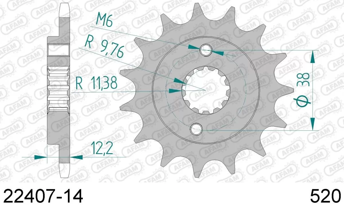 AFAM Sprocket Front 14T - 520