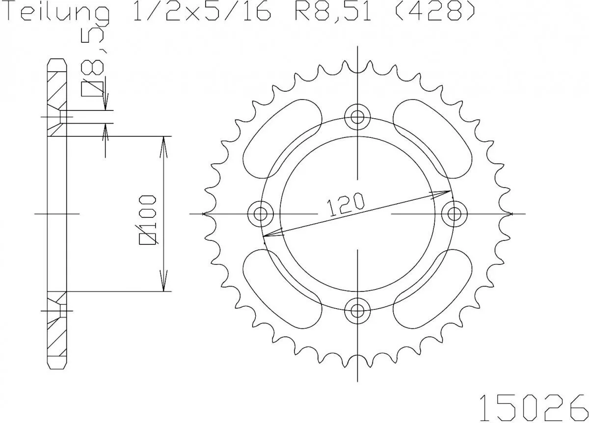 Esjot Sprocket Rear Steel 48T - 428
