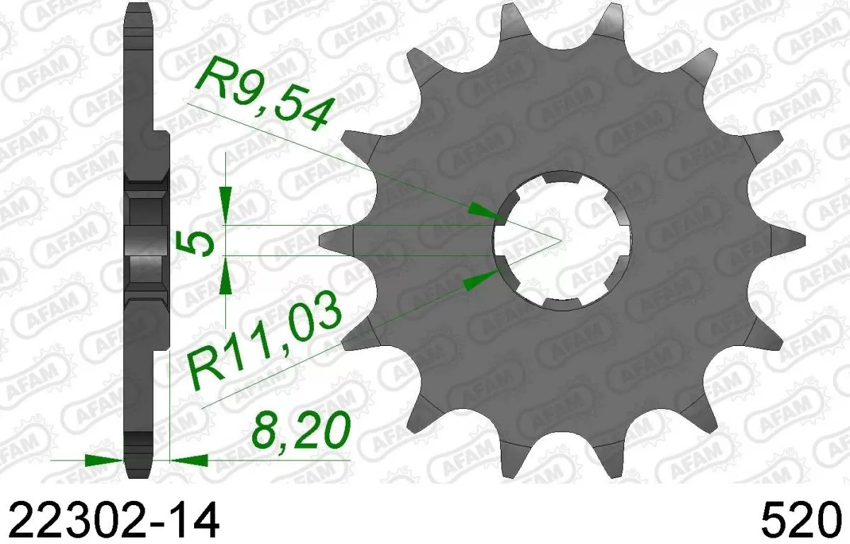 AFAM Sprocket Front 14T - 520