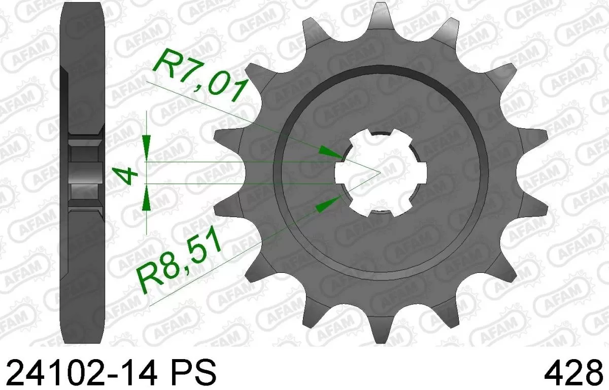 AFAM Sprocket Front 14T PS - 428