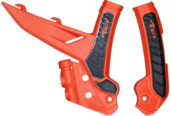Rtech Frame Protectors Orange/Black for KTM SX/XC-F 2023