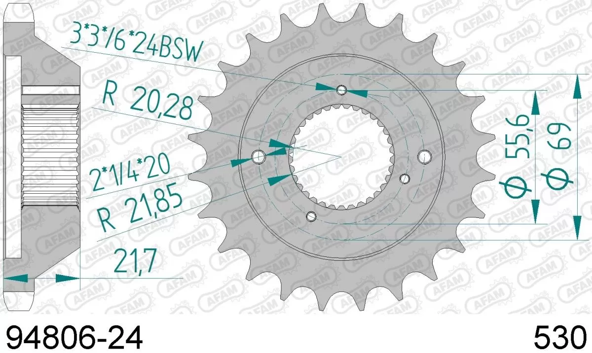 AFAM Sprocket Front 24T - 530