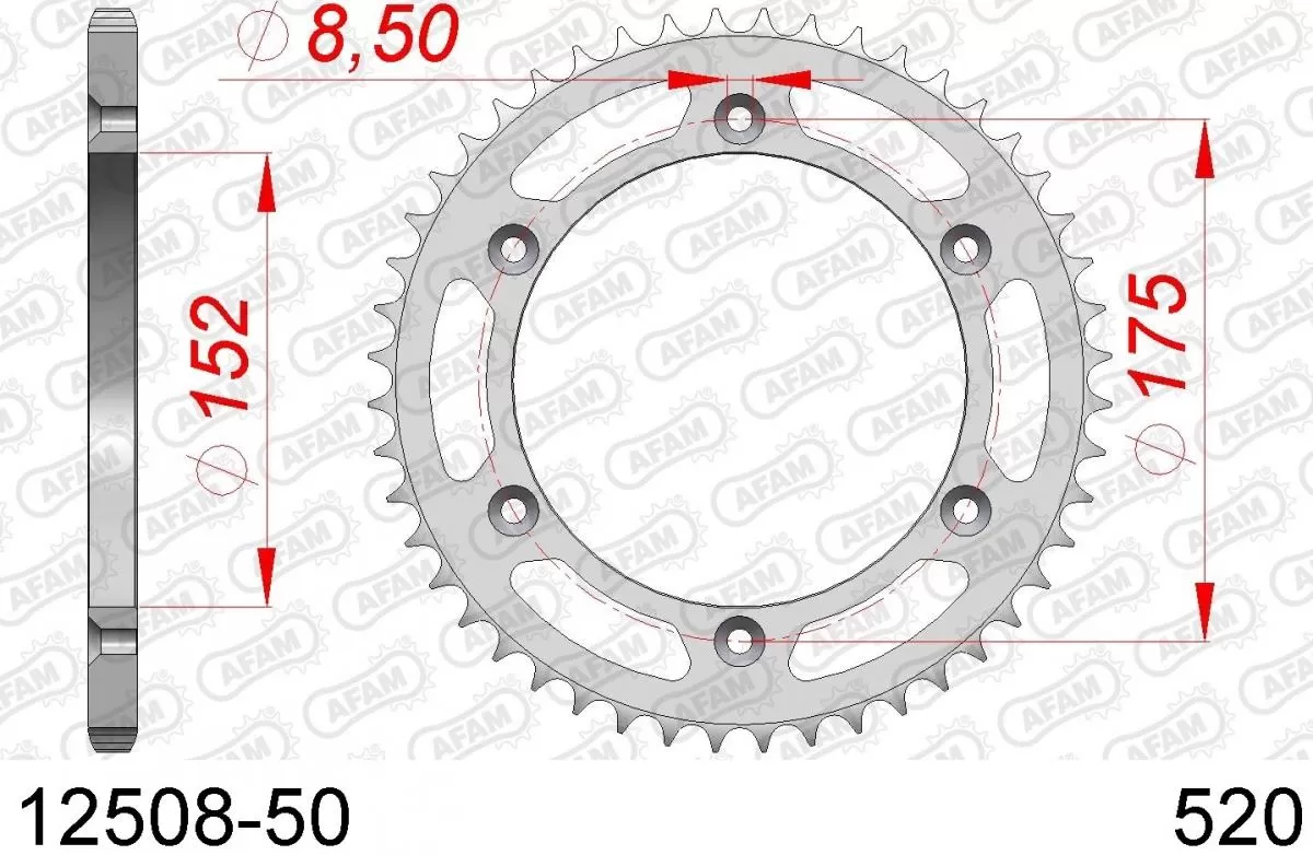 AFAM Sprocket Rear Steel 50T - 520