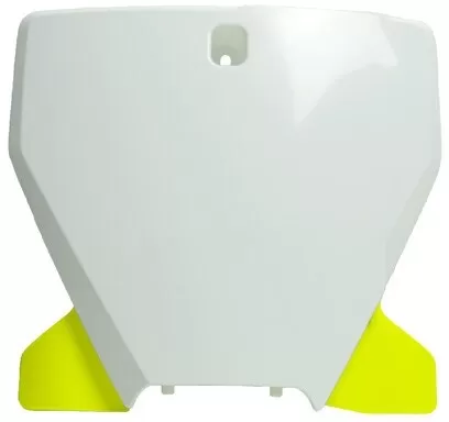 Rtech Front Number Plate White / Lemon Yellow