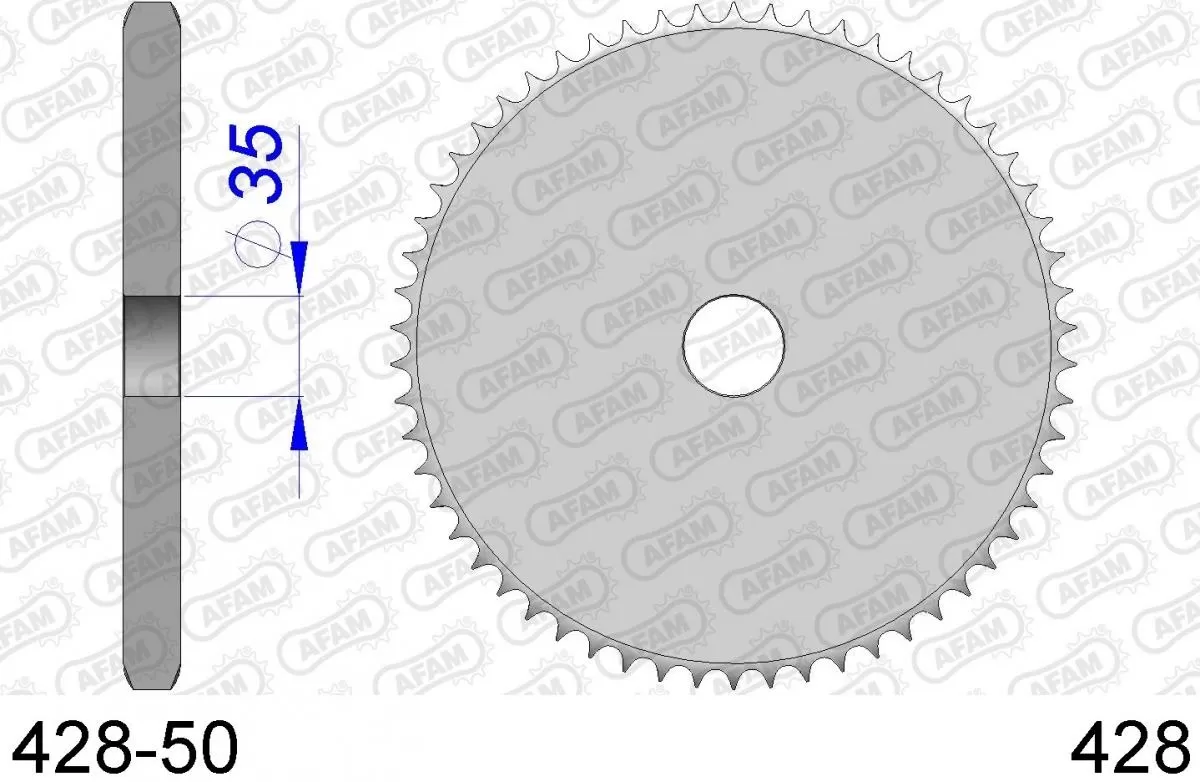 AFAM Sprocket Rear Aluminium - Blank - 428