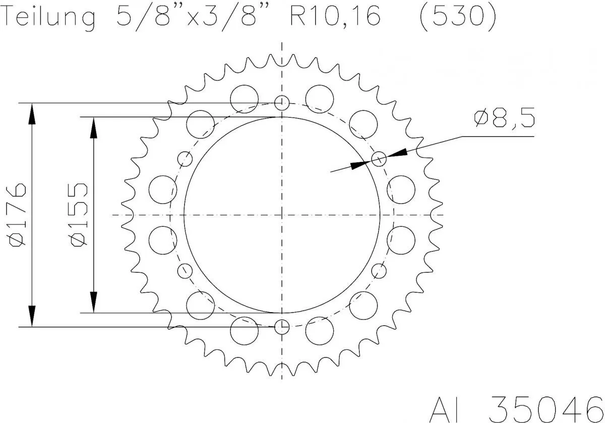 Esjot Sprocket Rear Aluminium 47T - 530