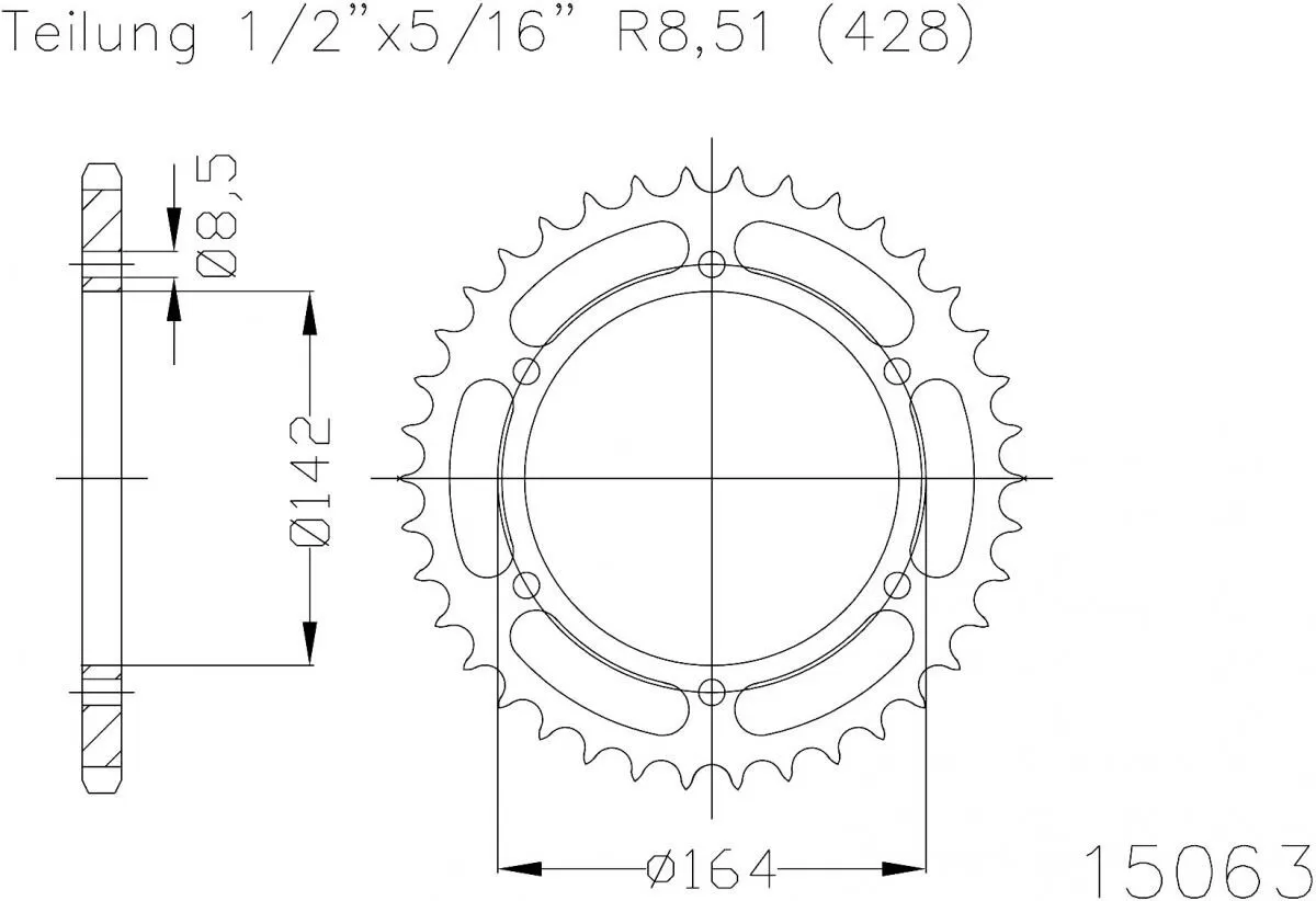 Esjot Sprocket Rear Steel 52T - 428