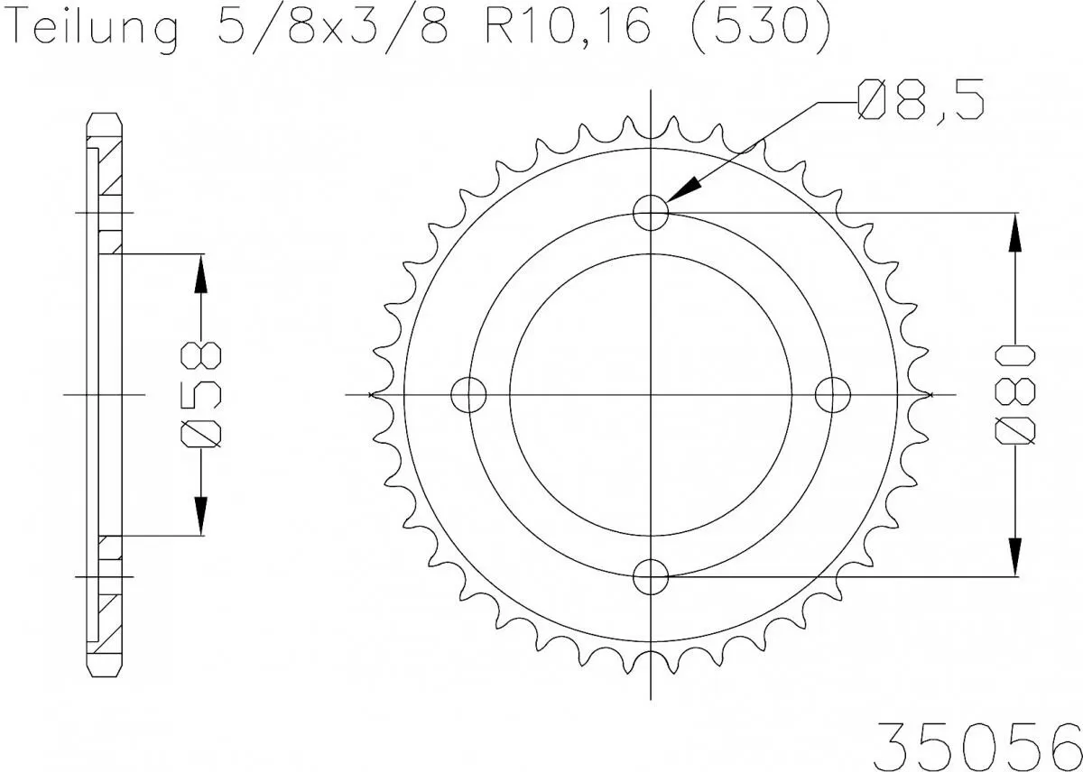 Esjot Sprocket Rear Steel 27T - 530