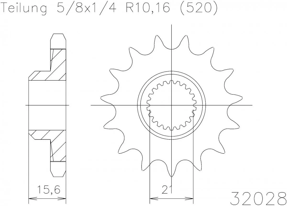 Esjot Sprocket Front 15T - 520