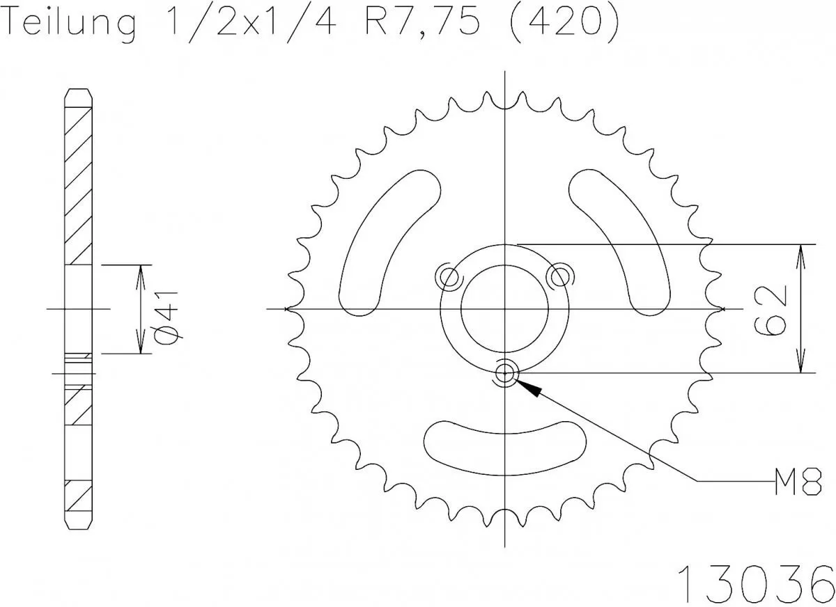 Esjot Sprocket Rear Steel 35T - 420