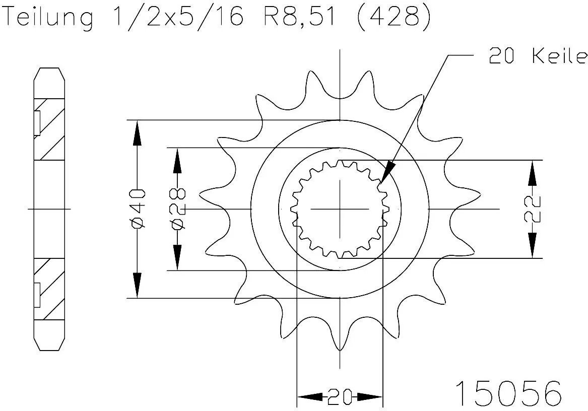 Esjot Sprocket Front 14T - 428