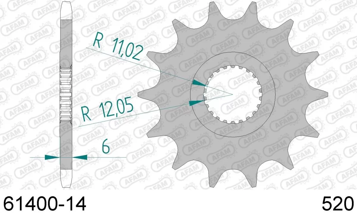AFAM Sprocket Front 14T - 520